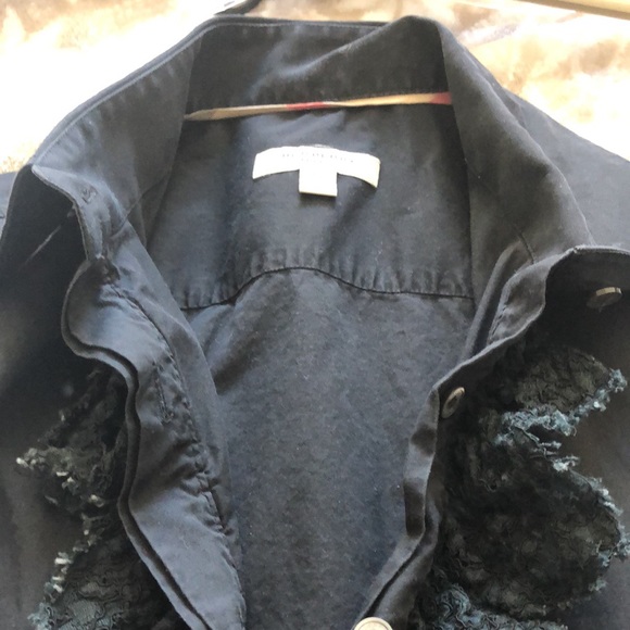 Burberry black button down shirt with ruffle detail - Picture 4 of 4